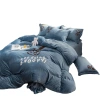 High-end four-piece bed set for autumn and winter: milk velvet bed sheets and duvet covers, coral velvet four-piece set, solid-color flannel three-piece set Item Picture